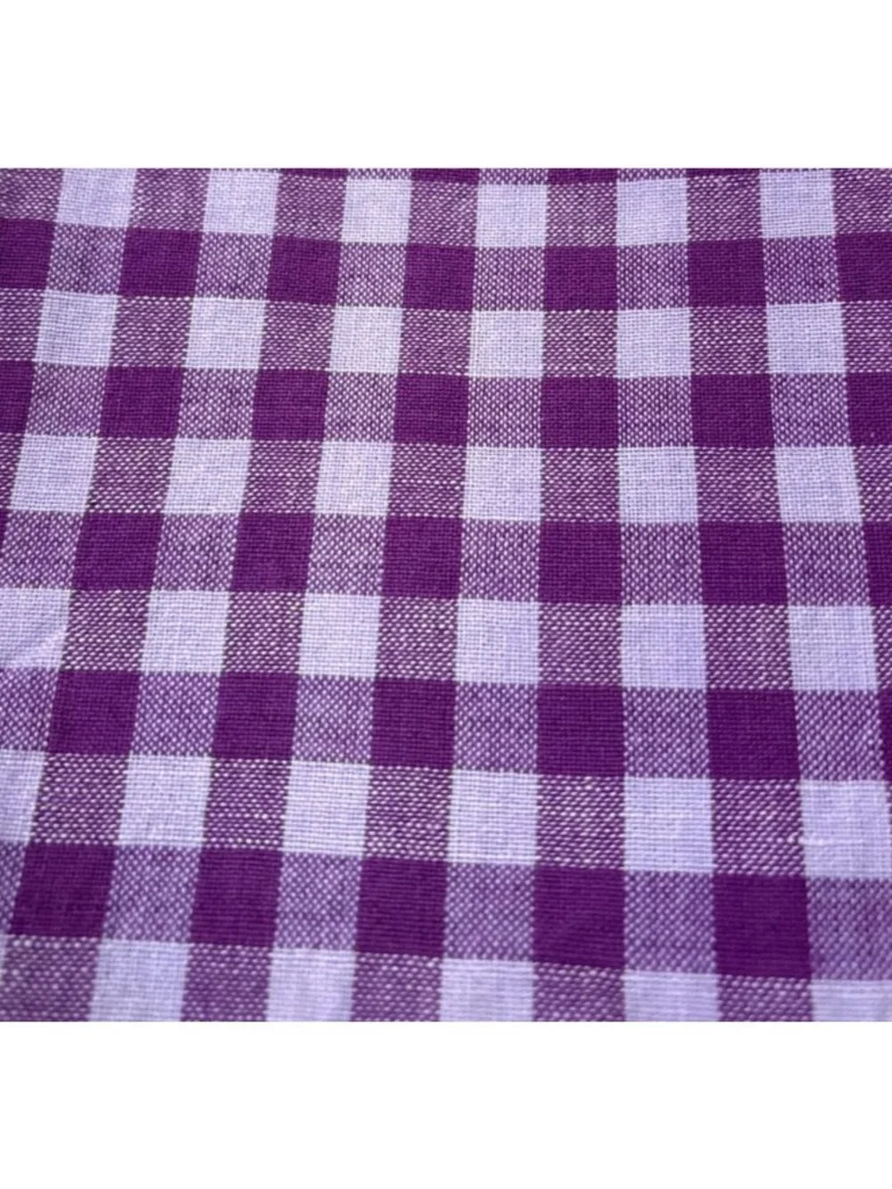 Purple Gingham Check Cotton Fabric 17x21